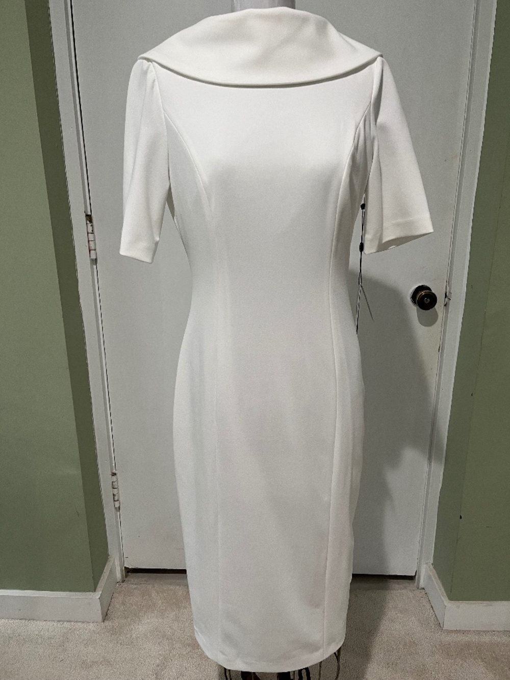 Adriana Papell NWT Ivory Crepe Dress